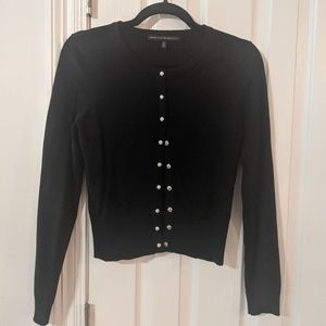 White House Black Market Pearl Button Black Cardigan